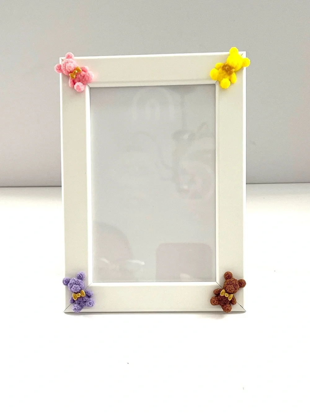 Kids Teddy Bear Picture Frames Set of 2 Colorful Nursery Decor